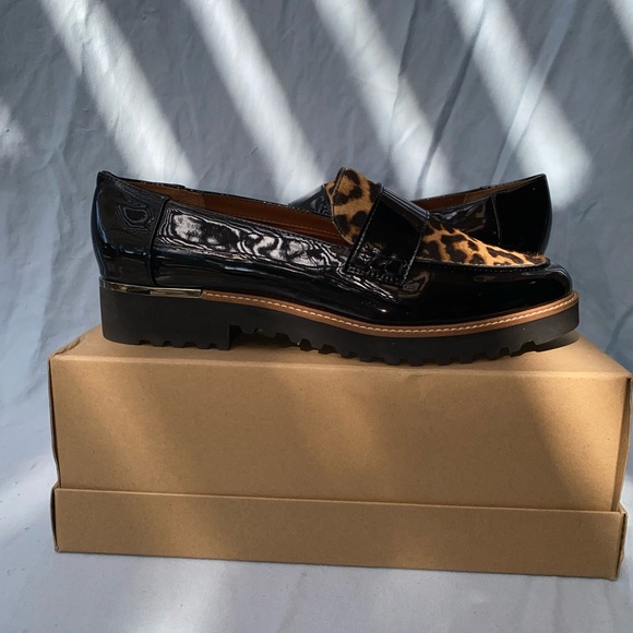 Franco Sarto Cheetah Patent Leather & Fur Penny Loafer Women's Size 10 - Picture 4 of 4